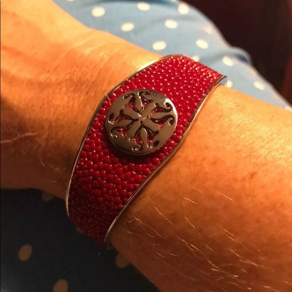 Red Rustic Cuff - Picture 2 of 4